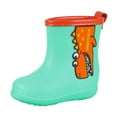 thumbnail image 1 of NOKIO Bottes de Pluie Classiques à Col Montant Semelle Antidérapante en TPR Semelle Intermédiaire Résistante aux Perforations Imprimés de Dessins Animés Fantaisistes Construction Waterproof pour Enfants Filles Garçons, 1 of 3