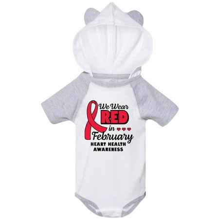 

Inktastic Heart Health Awareness We Wear Red in February Gift Baby Boy or Baby Girl Bodysuit