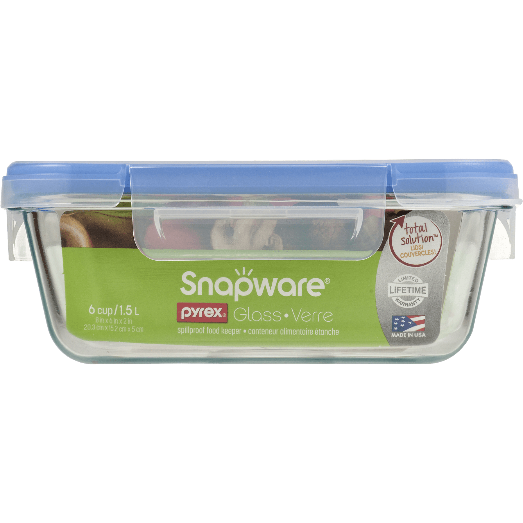 Snapware Pyrex 4-Cup Food Storage Container with Lid, Clear