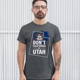 thumbnail image 3 of Tee Hunt Don't California My Utah T-Shirt The California Exodus Right Wing Men's Tee, Charcoal, Small, 3 of 5