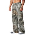 thumbnail image 4 of Mens Baggy Sweatpants Camo Print Open Bottom Joggers Pockets Elastic Waist Workout Gym Pants, 4 of 6