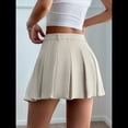 thumbnail image 4 of Falda de Tenis Plisada de Cintura Alta para Mujer y Niña, Estilo Escolar, Corte A Albaricoque S, 4 of 10