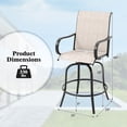 thumbnail image 3 of Gymax Outdoor Swivel Bar Stool Set of 2 w/Breathable Fabric and Heavy Duty Metal Frame Gray, 3 of 9