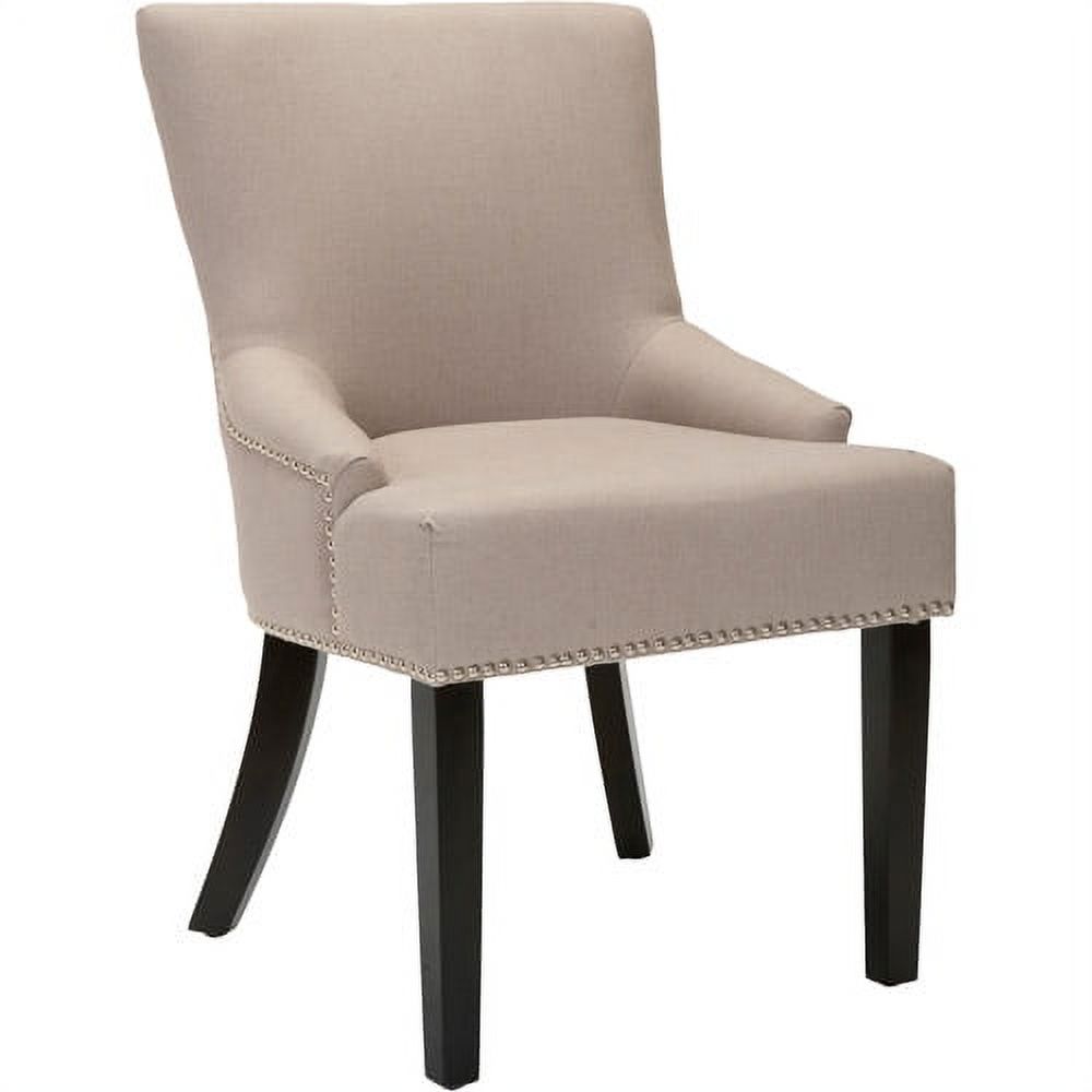 SAFAVIEH Lotus 19''H Side Chair, Taupe/Silver Nail Heads, Set of 2