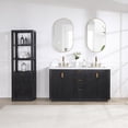 thumbnail image 2 of Cadiz 60" Double Fir Wood Black Vanity with Lightning White Composite & Mirror, 2 of 17