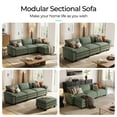 thumbnail image 6 of Linsy Home 123" Oversized Modular Sectional Sofa with Movable Ottoman, 3-Seat L Shaped Cloud Couch for Living Room, Green, 6 of 11