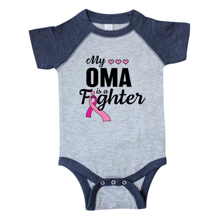 

Inktastic Breast Cancer Awareness My Oma is a Fighter Gift Baby Boy or Baby Girl Bodysuit
