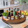 thumbnail image 2 of 24" Lazy Susan Turntable Organizer for Cabinet, Round Wooden Lazy Susan Organization and Storage for Dining Table, Pantry, Kitchen, Countertop, Cupboard,Home Decor, Walnut, 2 of 12