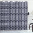 thumbnail image 1 of Ambesonne Navy Blue Shower Curtain, Japanese Curves Flora, 69"Wx75"L, Navy Blue White, 1 of 3
