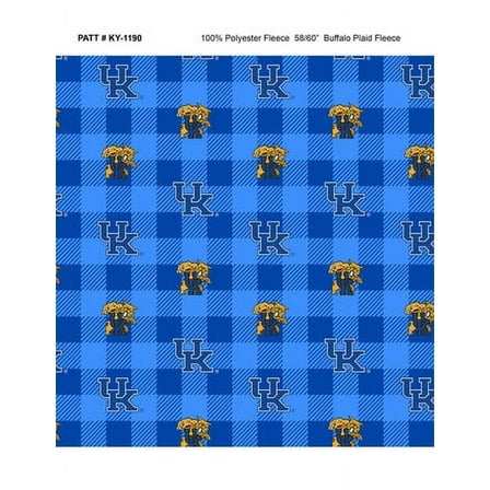 University Of Kentucky Buffalo Plaid Fleece, By The Yard