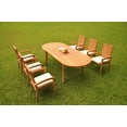 thumbnail image 5 of Grade-A Teak Dining Set: 6 Seater 7 Pc: 94" Oval Table And 6 Goa Stackng Arm Chairs Outdoor Patio WholesaleTeak #51GO1207, 5 of 6