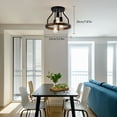 thumbnail image 3 of Farmhouse Ceiling Light Semi Flush Mount Chandelier Fixture Pendant Lamp Black, 3 of 12