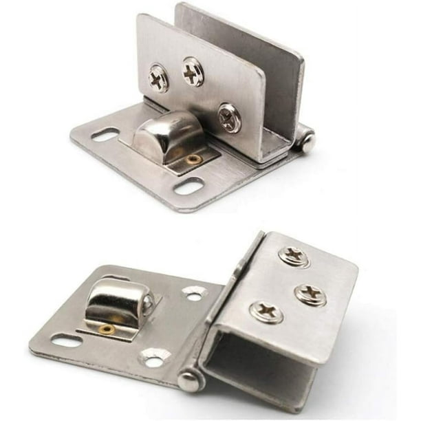 Bisagra pivotante para puerta de vidrio, bisagra pivotante para puerta de vidrio para gabinete, acabado cromado de aleación de zinc para paneles de vidrio de 8 a 10 mm, serie de bisagras para muebles