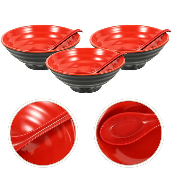 SWETRACE Red Ramen Bowl Set for Family Gatherings, 1 Set Perfect for Home and Kitchen Use