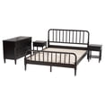 thumbnail image 2 of Baxton Studio Braith Black Wood Queen Size 4-Piece Bedroom Set, 2 of 13