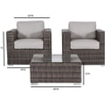 thumbnail image 5 of JERFIT 3-Piece Brown Wicker Patio Sofa Set with Cushions, All-Weather Aluminum Frame Outdoor Conversation Set for Garden, Poolside, 5 of 6