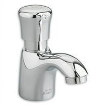 American Standard Pillar Tap Metering Faucet with Extended Spout 0.5 GPM in Polished Chrome