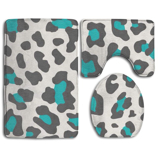 ABPHQTO leopardo Juego de alfombras de baño de 3 piezas Alfombra de baño Alfombra de contorno y tapa de inodoro ABPHQTO Cont-CHAPPLE-14964