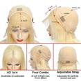 thumbnail image 3 of Blonde Bob Wig Human Hair 13X4 Lace Front Wigs Pre Plucked Bleached Knots 150% Density 613 Lace Front Wig Human Hair Straight Short Bob Wigs Human Hair Lace Frontal Wigs for Women (12inch), 3 of 7