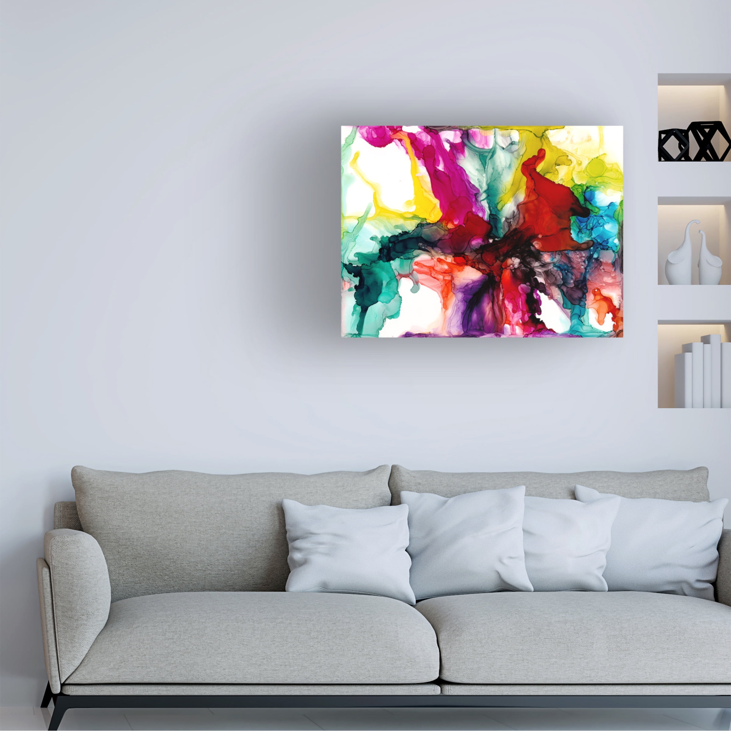 Jennifer Goldberger 'Jeweltone Prism I' Canvas Art