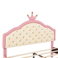thumbnail image 4 of Euroco Upholstered Full Size Platform Bed, PU Leather Princess Bed with Crown, 4 of 12