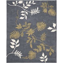 SAFAVIEH Soho Mable Floral Wool Area Rug, Dark Grey, 7'6" x 9'6"