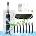 thumbnail image 1 of Dvkptbk 8 Brush Head-6 Gears with Bracket and Travel Case-Usb Charging Model Electric Toothbrush-Fully Automatic Charging Sound Wave Soft Bristle Brush Electric Toothbrush Kitchen & Dining, 1 of 9