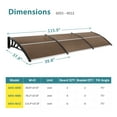 thumbnail image 4 of 116 inch / 78 inch / 39 inch Window Awning Outdoor Polycarbonate Hollow Sheet Door Patio Canopy, 4 of 9