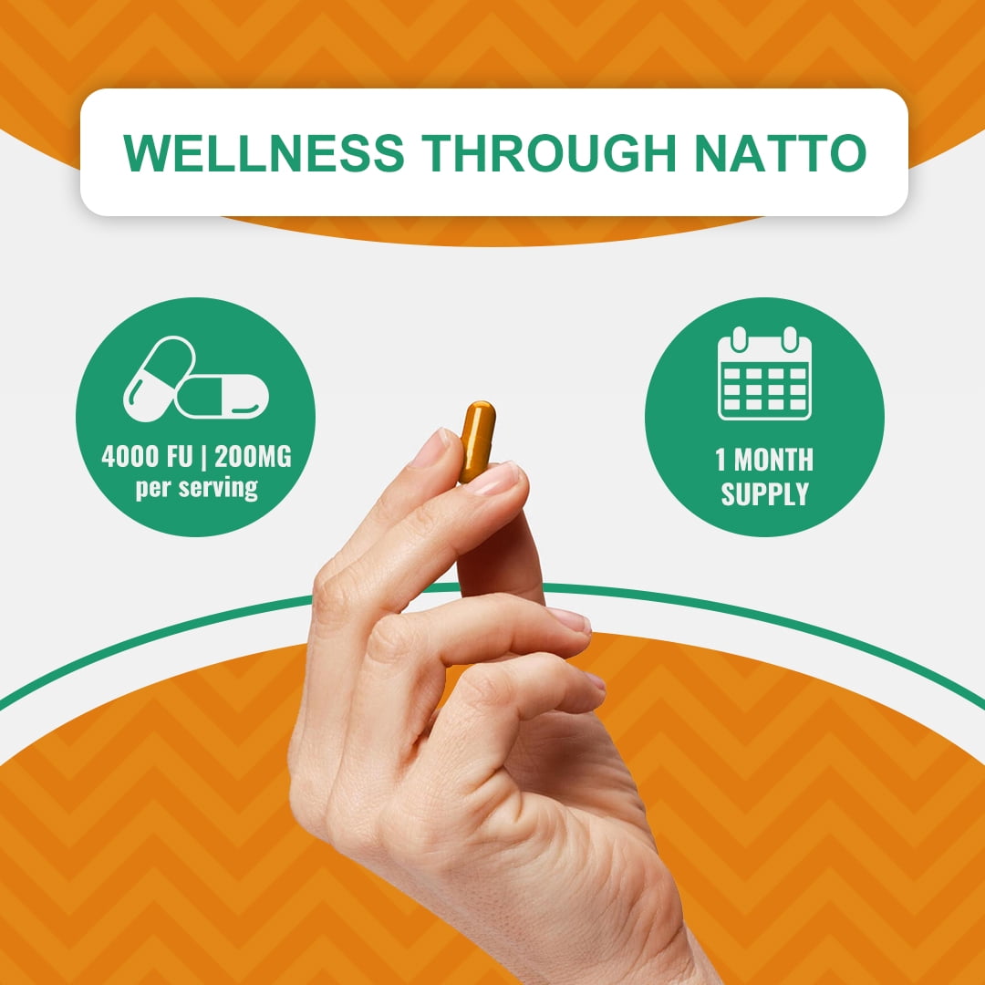 Simply Potents Nattokinase 4000 FU Capsules for Heart Circulation Blood Vascular Support Antioxidant Fibrinolytic 60