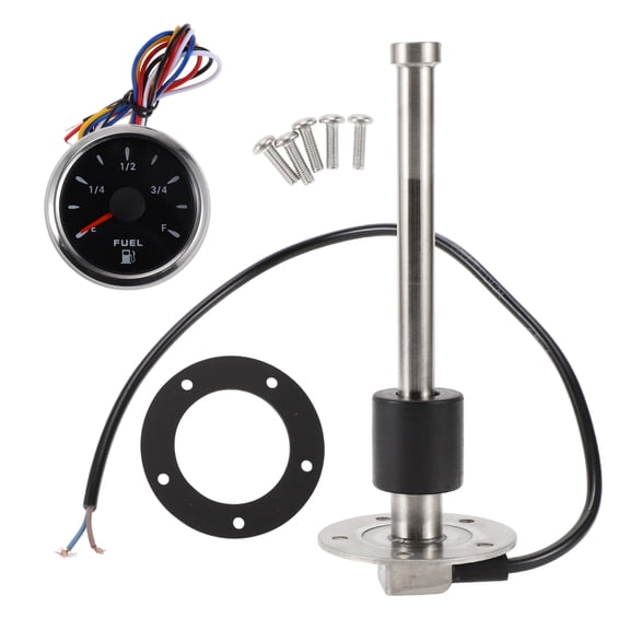 Unique Bargains 1 Set Fuel Sending Unit and Gauge Kit Boat Fuel Sending Unit Marine Fuel Sender Unit 200mm/7.87" Silver Tone,Black Metal