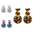 thumbnail image 4 of fastboy Acetate Sheet Geometry Circular Long Section Retro Mixed Style Earrings Ear Studs Earrings, 4 of 9