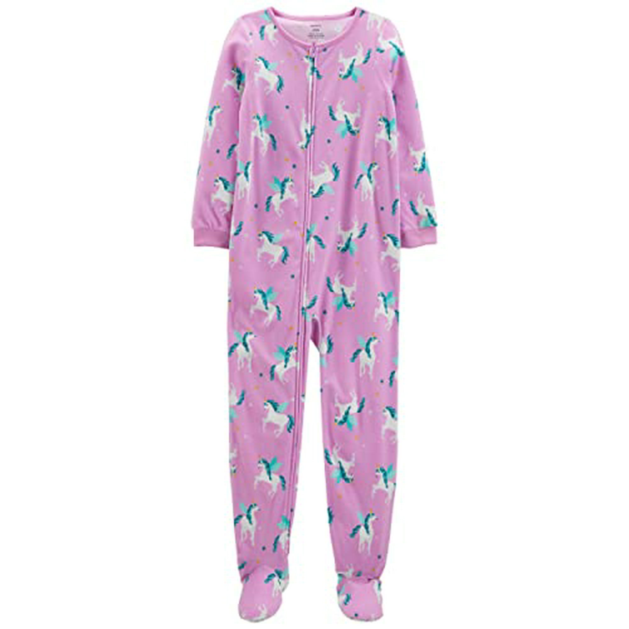 Big Girls Footed Microfleece Pj s Sleeper Pajamas 7 Unicorn