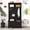 Black, variant on Bellemave Modern Hall Tree with Storage Shelves and 4 Hooks All in One Entryway Wooden Coat Rack with Shoes Storage Bench, 4-in-1 Hall Tree for Hallway and Living Room, White