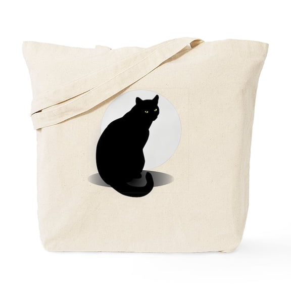 CafePress - Basic Black Cat Tote Bag - Unisex Canvas Tote Bag, Beige, 1-Piece
