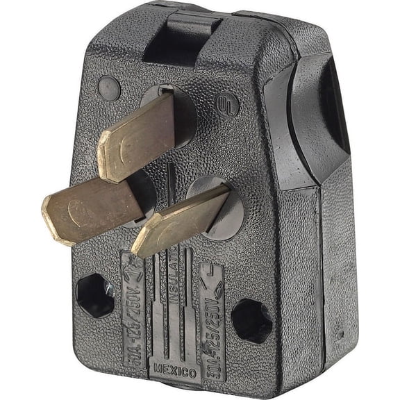 Leviton Commercial Thermoplastic Angle Ground/Straight Blade Plug 10-30P/10-50P