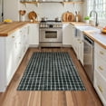 thumbnail image 3 of FairOnly Black 3'x5'Modern Plaid Machine Washable Low Pile Area Rugs for Dinning Room Non Slip Foldable Rug for Bathroom Bedroom, 3 of 7