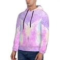 thumbnail image 3 of Lsque Purple Sparkling Butterfly Pattern Casual Men's Hoodie,Hooded Sweatshirt with Kangaroo Pocket,Pullover Hoodie-Small, 3 of 7