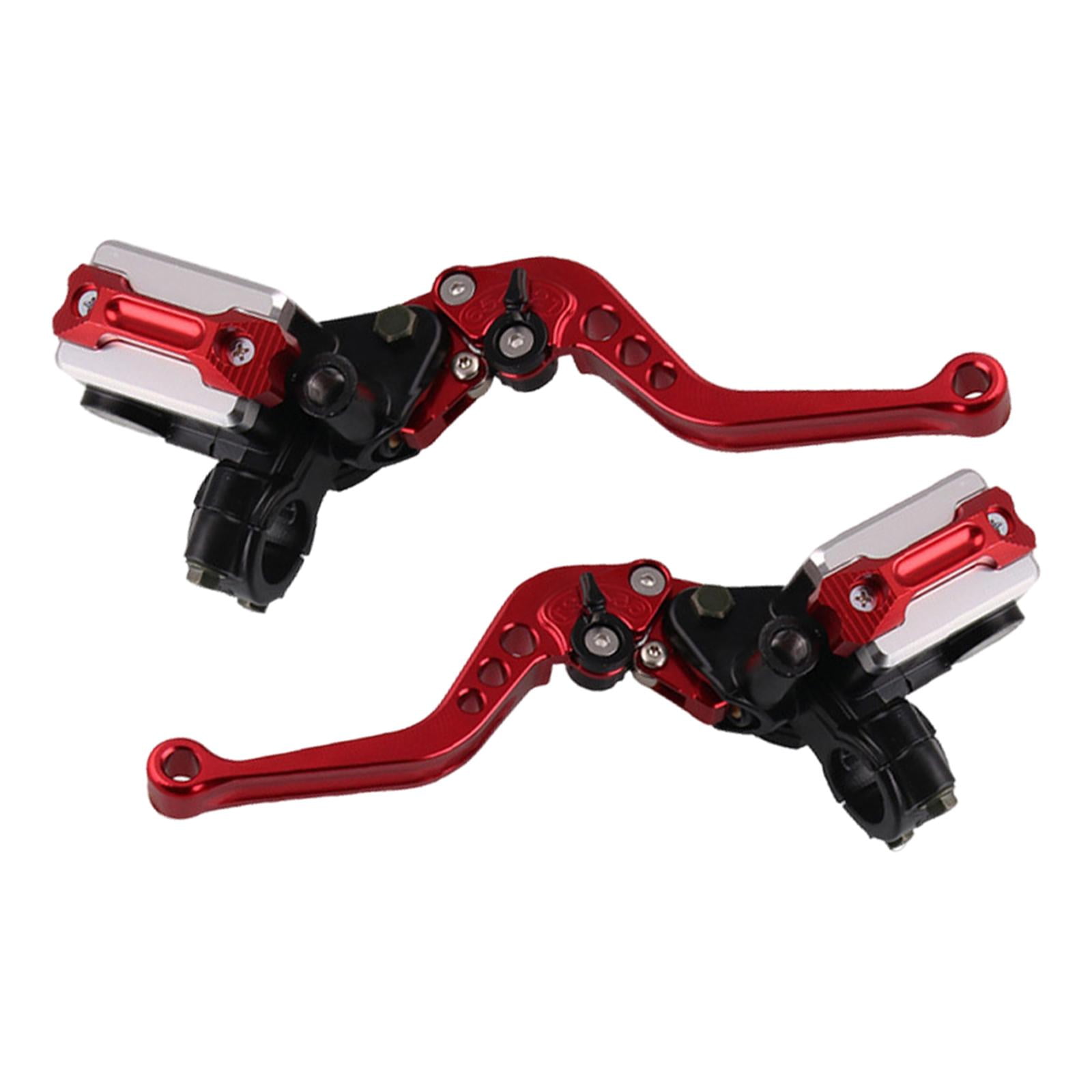 2X 7/8'' 22mm Motorcycle Hydraulic Front Brake Master Cylinder Clutch Lever Red 