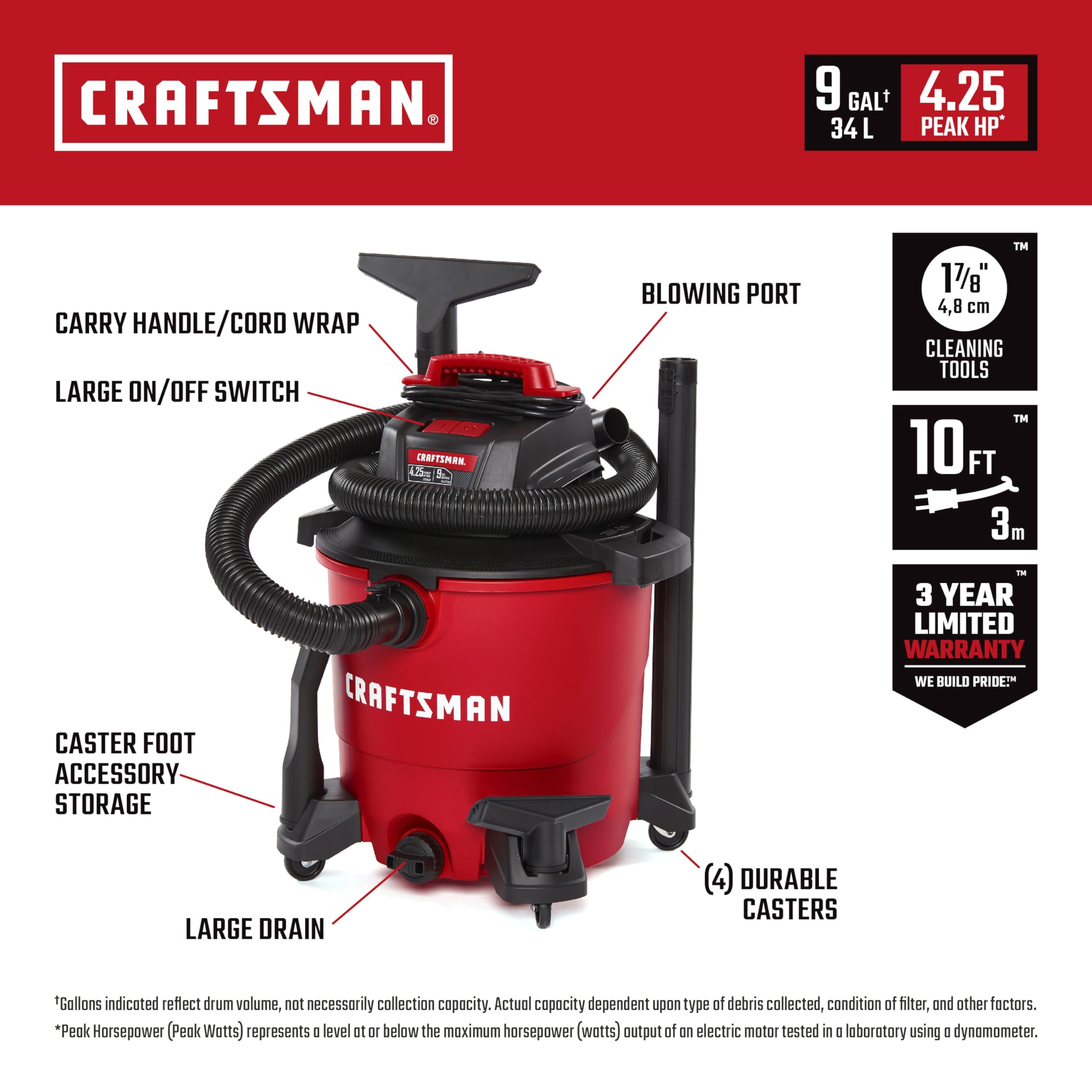 CM WET/DRY VACUUM 9GAL