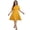 Mustard, variant on Women's Plus Size Round Neck Openwork Dress with Sheer Panels and Stretch Knit 95% Polyester 5% Elastane with comfort