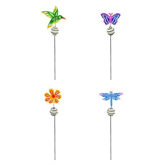 Meadowcreek 8068535 15 in. Iron Pot Garden Stake, Multi Color - Pack of 12