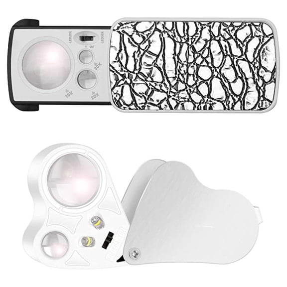 Dengmore jewelry magnifying glass foldable jewelry magnifying glass with bright Llight for Home