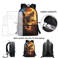 thumbnail image 4 of Jeiento Wolf Backpack for Boys with Lunch Bag School Bag for Girls 8-12/6-8/8-10 Bookbag Lunchbox Pencil Case Set 4 in 1 Water Bottle Holder Cool Flame, 4 of 7
