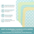 thumbnail image 6 of Spasilk Baby Washcloth Wipes Set for Newborns and Infants, Terry Bathtime Essentials, Pack of 10, Green Diamonds, 6 of 6