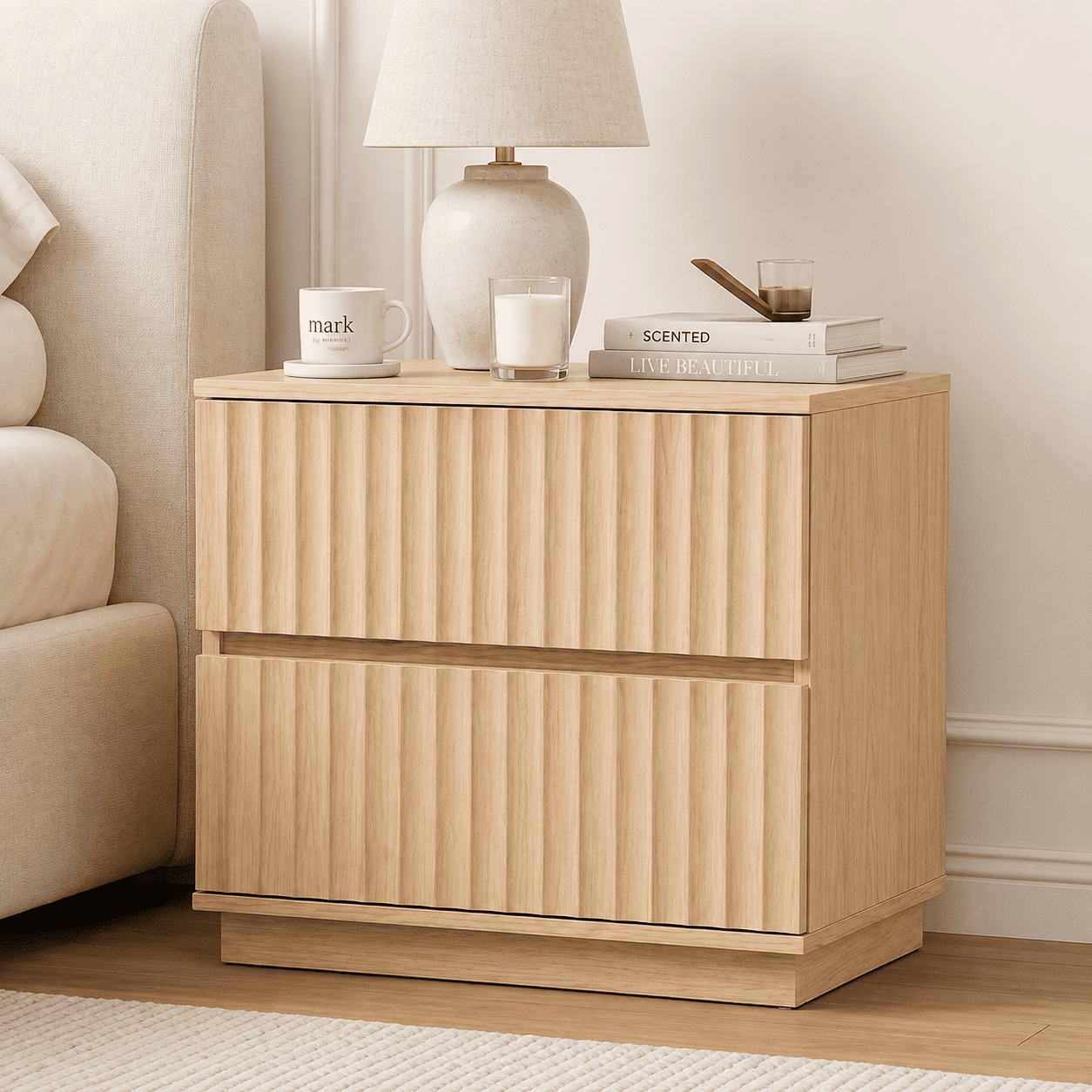 Novogratz Kelly Nightstand, Ivory Oak - Walmart.com