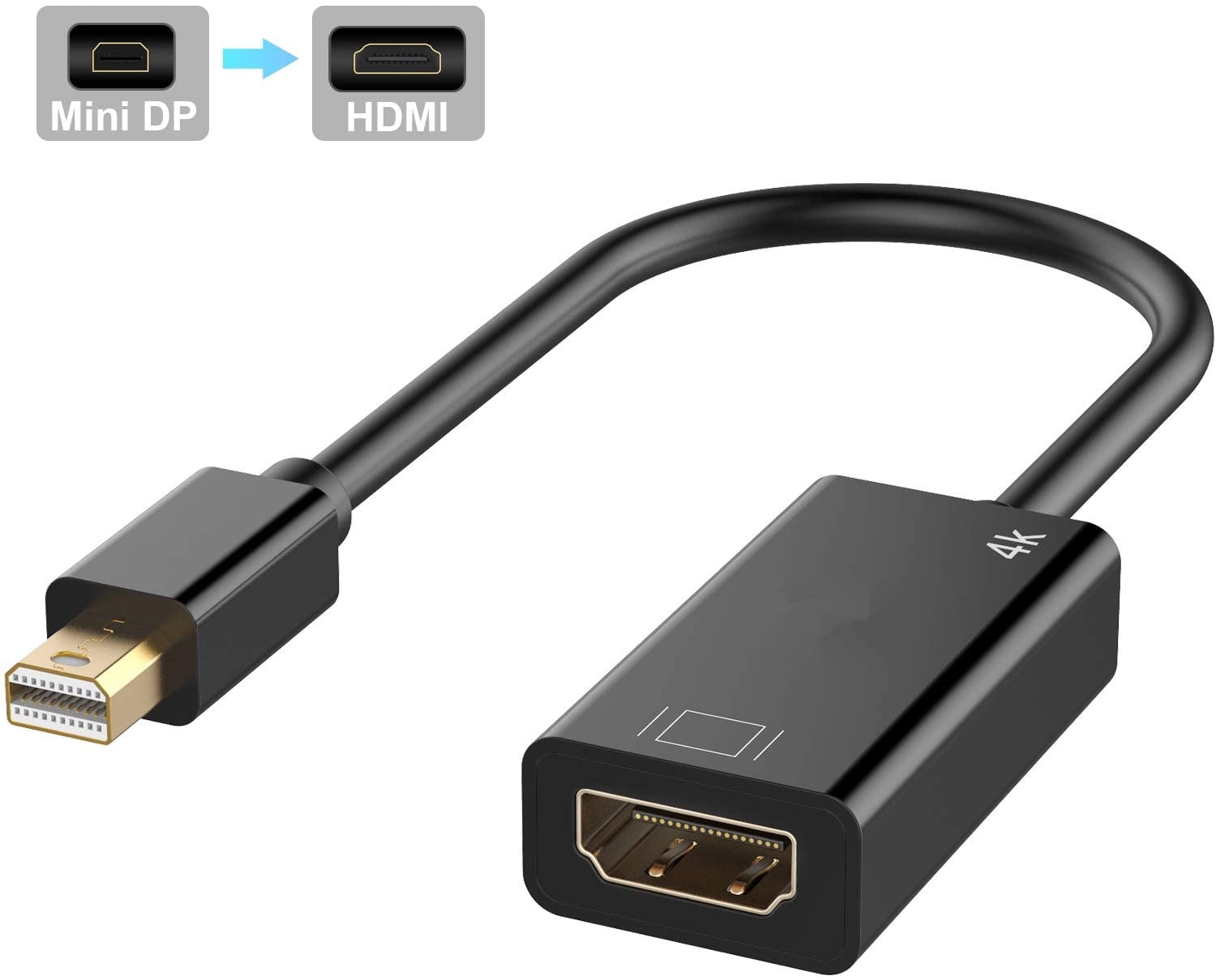 Male-Female Projector-Black Monitor Mini Displayport to HDMI Adapter Microsoft Surface Pro/Dock for Apple MacBook Air/Pro Thunderbolt to HDMI Adapter 