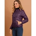 thumbnail image 4 of Chaqueta Liviana Corta Gruesa Plegable Con Capucha Para Mujer Púrpura L, 4 of 6