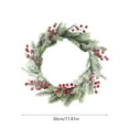 thumbnail image 3 of PONPRNGY Artificial Christmas Cedar Candle Rings with Red Berries for Pillar Candles, Christmas Wreath for Candlestick Holders, Table Centerpiece, and Dining Table, 3 of 6