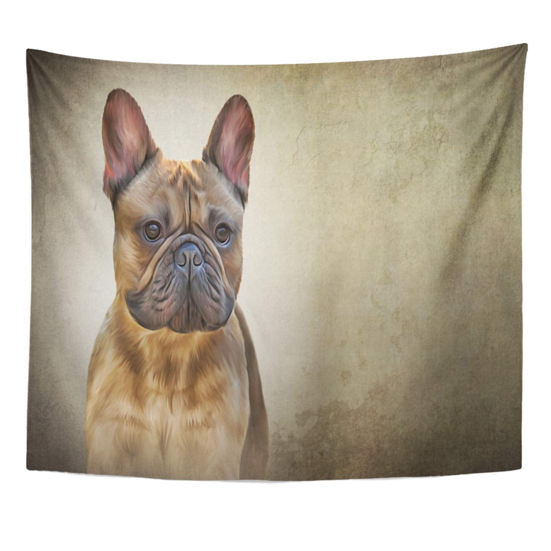 Ufaezu Brown Drawing Dog French Bulldog Portrait Oil Painting Wall Art Hanging Tapestry Home Decor For Living Room Bedroom Dorm 60x80 Inch Walmart Com Walmart Com