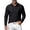 Black, variant on Men's Linen Shirts Long Sleeve Polo-Collared Button Solid Color Shirt Versatile Breathable Casual Business Tees (XL, Black)